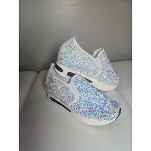 Women’s Sequin Platform Sneakers Glitter Chunky Sole Shoes Size 10